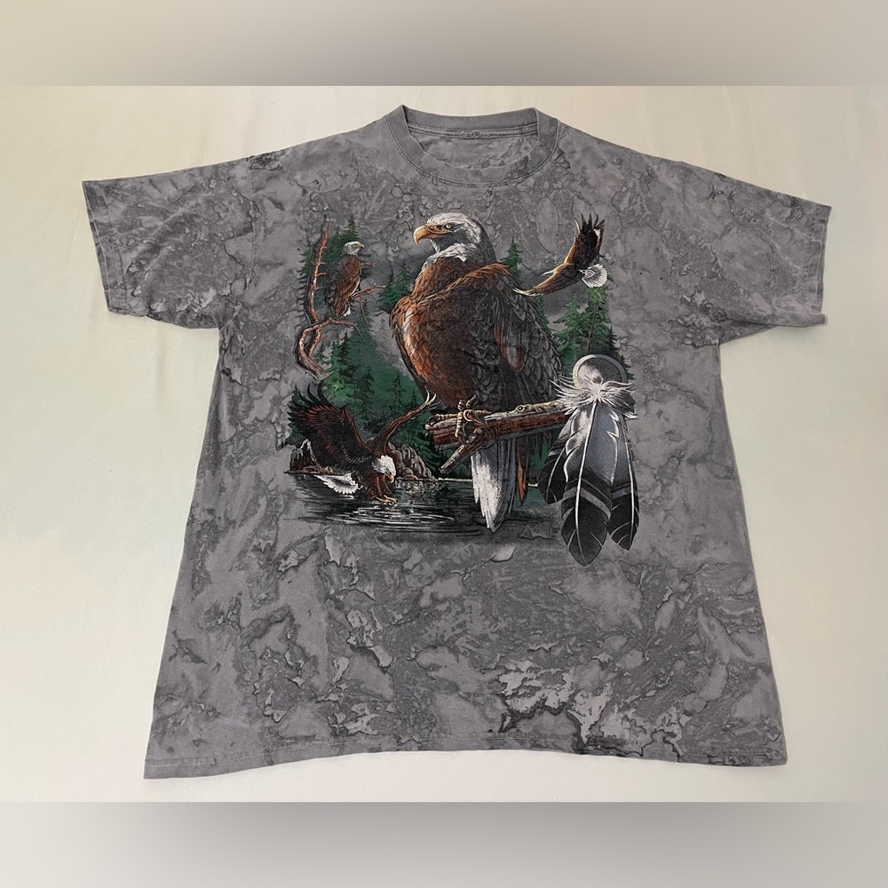 Vintage Rag Tops Bald Eagle Shirt‎ Gray Size L